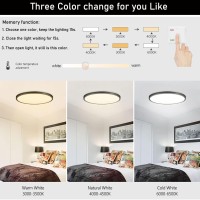 6 Pack 12 Inch 28W Led Flush Mount Ceiling Light,Black Shell 3 Color Changeable (3000K/4000K/6000K),120V Slim Surface Mount Ceiling Light Lighting Fixture For Kitchen Bedroom Living Room