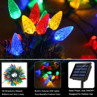 C6 Solar Christmas Lights Outdoor 39Ft 100 Counts Multicolored C6 Led Christmas Lights Outdoor Waterproof Solar Xmas Fairy Ligh