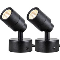 Sunvie 2 Pack Led 120V Spotlights Indoor 3W Up Lights Floor Spotlight 3000K Uplights Indoor Accent Lighting For Plants Picture