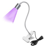 3W Uv Led Desk Light,Flexible Gooseneck And Clamp Mini Desk Light With Switch,Portable Glue Curing Lamp Light For Mobile Repair-(Silver#2)