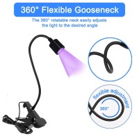 3W Uv Led Desk Light,Flexible Gooseneck And Clamp Mini Desk Light With Switch,Portable Glue Curing Lamp Light For Mobile Repair-(Silver#2)