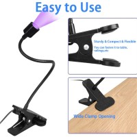 3W Uv Led Desk Light,Flexible Gooseneck And Clamp Mini Desk Light With Switch,Portable Glue Curing Lamp Light For Mobile Repair-(Silver#2)