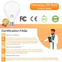 Hansang Ceiling Fan Light Bulbs E12 Small Base, 60W Equivalent Light Bulb, 3000K Warm White, Led Candelabra Small Light Bulbs, A15 Round Chandelier Light Bulbs, 120V, 600Lm, Non-Dimmable, 8 Pack