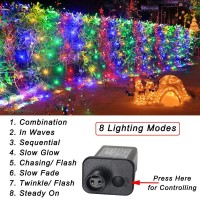 21Ft X 5Ft 360 Led Colorful Christmas Net Lights 8 Modes Connectable Outdoor String Lights For Yard Garden Party Decor