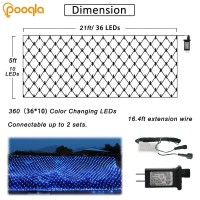 Blue Net Lights 360 Led Christmas Net Lights Outdoor 21Ft X 5Ft Large Net Mesh String Lights 8 Modes Twinkle String Lights Co