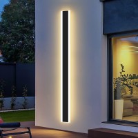 Mikeru 100Cm Modern Outdoor Long Led Wall Light, 35W Warm White 3000K Wall Mounted Simple Long Acrylic Wall Light For Hallway, Garden, Balcony