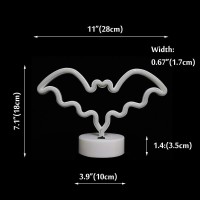 Led Neon Bat Lights Purple Bat Shape Neon Signs Night Lights Battery Operated Desk Table Lamp For Bedroom Bar Wall Halloween