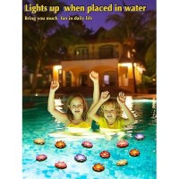 12 Pcs Floating Pool Lights Lotus Floating Lanterns Led Lifelike Floating Lamp Battery Operated Lily Pad Flower Candle Fun Pool