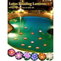 12 Pcs Floating Pool Lights Lotus Floating Lanterns Led Lifelike Floating Lamp Battery Operated Lily Pad Flower Candle Fun Pool