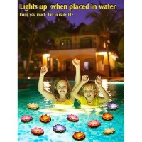 12 Pcs Floating Pool Lights Lotus Floating Lanterns Led Lifelike Floating Lamp Battery Operated Lily Pad Flower Candle Fun Pool