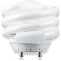 Sleeklighting 18Watt T2 Spiral Cfl Gu24 Base Puck Light Bulb 3500K 1170Lm Ul Listedcompact Fluorescent White Light 4Pack