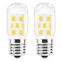 Led Microwave Light Bulb Over Stove Appliance 8206232A 40W Incandescent Equivalent, E17 Led Bulb Dimmable For Refrigerator, Range Hood, 3W 380Lm Warm White 3000K, T7 Intermediate Base, Pack Of 2