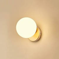 Hnxnr Fashion Spherical Wrought Iron Wall Lamp Bedroom Bedside Light Modern Simple Creative Living Room Kitchen Cafe Hotel Staircase Aisle Corridor Indoor E27 Glass Wall Sconce Fixture Indoor And Outd