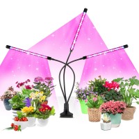 Ldmhlho Grow Lights For Indoor Plants With 3 Heads& Flexible Gooseneck & Timer Setting 3/9/12H,5 Dimmable Levels For Indoor Growing