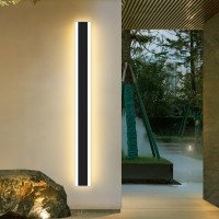 Mikeru 80Cm Outdoor Wall Lighting, 31W Modern Long Led Wall Light 3000K Warm White Wall Mounted Acrylic Wall Light For Living Room, Garage, Courtyard