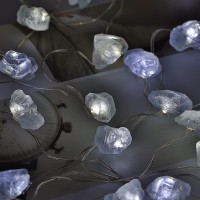 Miya Life Natural Celestite String Lights Real Blue Stones Usbbattery Powered 9Ft 30 Leds Tumbled Rough Stone With Remotetime