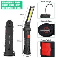 8 Pcs Fathers Day Dad Gifts Rechargeable Led Work Light With Magnetic Base And 360Rotate Magnetic Rechargeable Flashlights For M