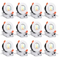 Torchstar 12Pack 5Cct 3 Inch Gimbal Led Recessed Light 7W Cri90 Dimmable Adjustable Eyeball Canless Led Downlight 2700K3000