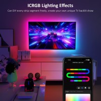 Maylit Smart Wifi Tv Led Backlight, 6.56Ft Icrgb Led Lights For Tv 40-60In, 4Pcs Usb Powered Tv Lights Kit With Remote And App Control, Works With Alexa & Google Assistant, Bias Lighting For Hdtv