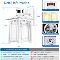 Xangqan Motion Sensor Outdoor Wall Lights White Dusk To Dawn Light Fixture For House Porch Patio