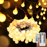 Suddus Globe String Lights Bedroom, 50 Led Fairy Lights Plug In, Indoor String Lights For Christmas, Backyard, Patio, Garden, Party, Bedroom, Living Room, Classroom, Warm White