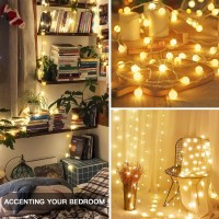 Suddus Globe String Lights Bedroom, 50 Led Fairy Lights Plug In, Indoor String Lights For Christmas, Backyard, Patio, Garden, Party, Bedroom, Living Room, Classroom, Warm White