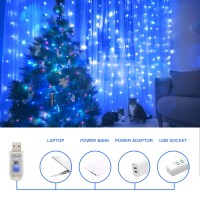 Suddus Curtain Lights For Bedroom 200 Led Hanging String Lights Outdoor Waterproof Fairy Curtain Lights For Backdrop Window