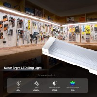 Faithsail 20 Pack 4Ft Led Shop Light 40W Led Utility Light With Plug 4000 Lm 4000K 48 Inch Led Garage Light With Hanging Cha