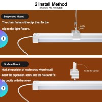 Faithsail 20 Pack 4Ft Led Shop Light 40W Led Utility Light With Plug 4000 Lm 4000K 48 Inch Led Garage Light With Hanging Cha