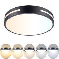 Wheatronic Led Ceiling Light Flush Mount 24W Black Kitchen Light Fixture Ceiling Mount Dimmable 12 Inch Close To Ceiling Light