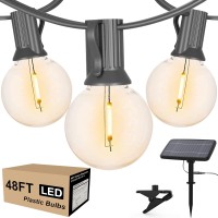 Sufeimas Solar String Lights Outdoor - 48 Ft Commercial Grade Waterproof Patio Lights With 18 Edison Bulbs - Shatterproof Led Solar Powered Outdoor String Lights For Outdoors, Outside, Patio - 1W Led