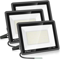 Xycn 3 Pack 100W Led Flood Light Ip66 Waterproof Outside Flood Light 11500Lm Super Bright Outdoor Security Lights 5000K Dayli