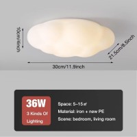 Led Cloud Ceiling Lamp Chandelier Warm And Romantic Ceiling Light For Children'S Room Bedroom, Living Room, Boys Or Girls Room, 36W, 3 Lighting, 11.9''