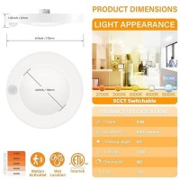 Jullison 4 Inch Field Selectable 5Cct Led Motion Sensor Ceiling Light 120V Wired Closet Light 10 Watts 600Lm Cri80 Nondim