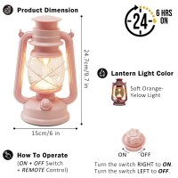 Furora Lighting Pink Led Lantern Pack Of 2 With 6/18 Timer, 9.7