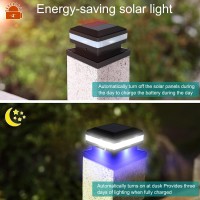 Sumaote Solar Post Lights 160Lm 52 Led 6X6 Post Solar Lights Outdoor Fence Deck Post Cap Lights Fit 4X4 5X5 6X6 Wood Posts Ip