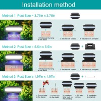 Sumaote Solar Post Lights 160Lm 52 Led 6X6 Post Solar Lights Outdoor Fence Deck Post Cap Lights Fit 4X4 5X5 6X6 Wood Posts Ip