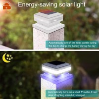 Sumaote Solar Post Cap Light 52 Led 160Lm Solar Post Lights Outdoor Waterproof 6000K White Fence Post Solar Lights For Garden P