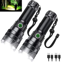 Flashlights 100000 High Lumens 2Pack, Super Bright Led Flashlight, Multifunctional Rechargeable Tactical Flashlights With 4 Modes, Waterproof, Powerful Handheld Flashlights For Camping, Emergencies