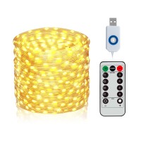 Led Fairy Lights Usb Plug In, 33 Ft 100 Led Twinkle Lights With Remote And Timer, Fairy String Lights For Christmas Party Indoor, Warm White