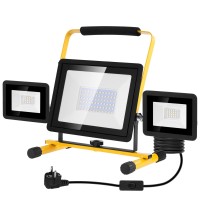 Viugreum 100W Led Work Lights, Construction Light, 8000Lm 3-Adjustable Panel, 6500K Ip66 Portable Flood Light With 10Ft Cord And Plug, 110V Led Tripod Work Light With Stand, Outdoor, Garage, Workshop