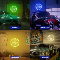 Mimaik Custom Garage Neon Sign For Wall Decor Personalized Garage Neon Light With Remote Dimmer 3D Art Led Garage Signs For Ma