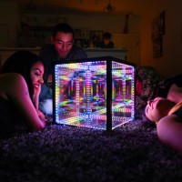 The Hyperspace Lighting Company Hypercube Infinity Cube Led Light 15Inch Sound Reactive Table Desktop Lamp Cool Creative