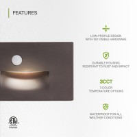 Asd Led Recessed Step Light Fixture | 3W 120Lm 3000K-5000K 120V | 3Cct, Motion Sensor, Waterproof, Etl Listed | Outdoor-Indoor Stair Lamp, Tread Lighting, Staircase Spotlight | Dark Bronze, 4 Pack