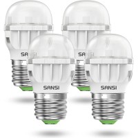 Sansi Led Appliance Light Bulb 45W Equivalent, 5000K Daylight White 450 Lumen 4W Refrigerator Light Bulb A11 Small Led Light Bulb For Household Lighting, E26 Base, 4-Pack, Waterproof, Non-Dimmable