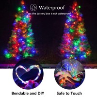 Minetom Fairy Lights Battery Operated 5 Pack 7 Ft 20 Led String Lights With Timer Waterproof Silver Wire Fairy Lights For Bedr