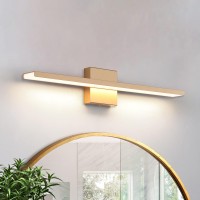 Jusheng Bathroom Light Fixtures Brushed Gold Sconces Wall Light 24'' Inch Long Modern Bath Vanity Lighting Bar 24W 3000K Warm White