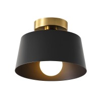 Ceiling Light Fixture Hallway Ceiling Light With Gold Plate And Matte Black Shade Modern Simple Style Porch Light Fixtures Sem