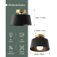 Ceiling Light Fixture Hallway Ceiling Light With Gold Plate And Matte Black Shade Modern Simple Style Porch Light Fixtures Sem