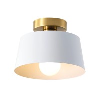 Lhlyclx Ceiling Light Fixture Hallway Ceiling Light With Gold Plate And Matte Black Shade Modern Simple Style Porch Light Fixt